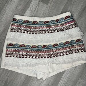 Fashion Nova Multicolor Embroidered High Waist Shorts